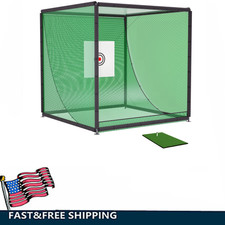10FTX10FT Golf Training Simulators Kit Golf Practice Net Cage Metal Frame