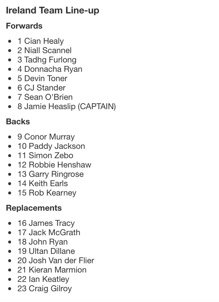 Rare Match Worn Ireland Rugby Full Team Signed Shirt Large eBay