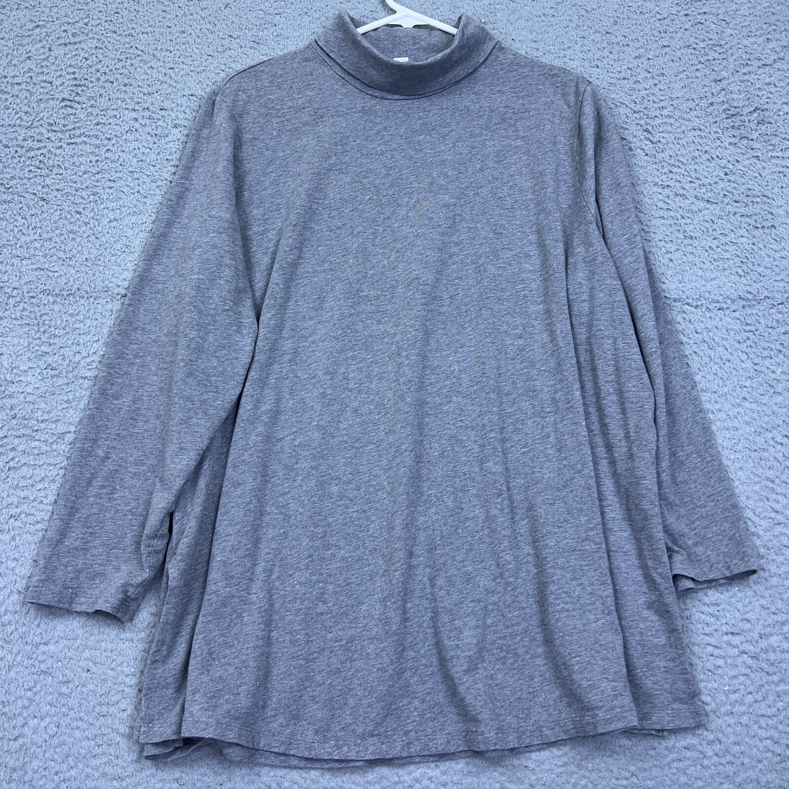 J. Jill Women's Mockneck Pullover Size 2X Gray Modal Stretch Long Sleeve Top