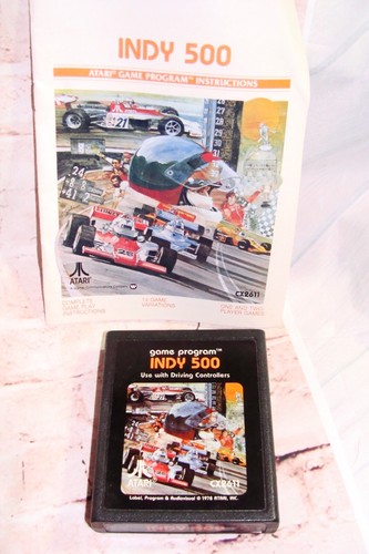 ATARI INDY 500 GAME PROGRAM CX 2611 VINTAGE BOX CARTRIDGE 14 GAMES - Picture 2 of 2