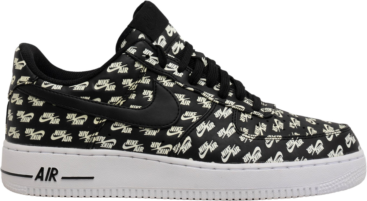 Nike Air Force 1 '07 QS Low All Over Logo Black for Sale Nike Air Force 1 '07 QS Low All Over Logo Black for Sale