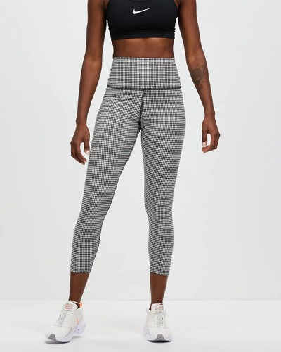 Gingham Cropped Yoga Leggings (DA1092 
