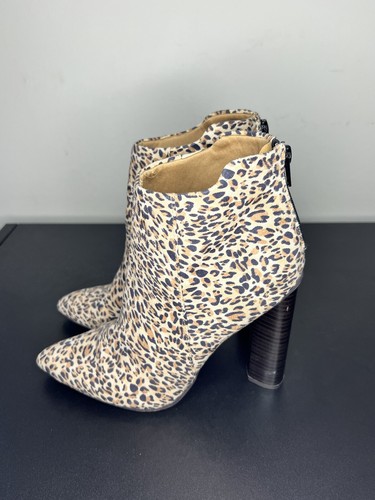 cheetah heeled booties