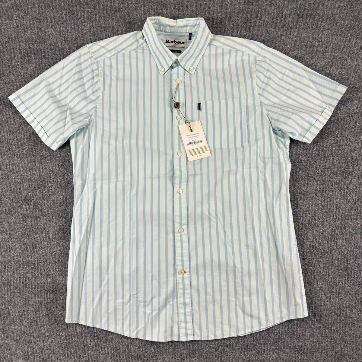 NWT Barbour Button Down Shirt Mens Size Small Tailored Fit Striped