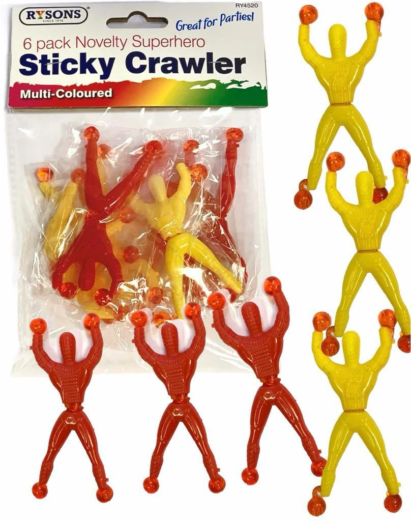 6 Sticky Wall Climbing Flip Rolling Men Climber Spiderman Kids Toy