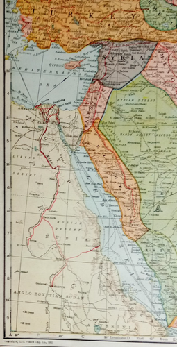 Antique 1924 Atlas Map Turkey, Palestine, Syria, Hejaz, Arabia, N. South America - Picture 6 of 24