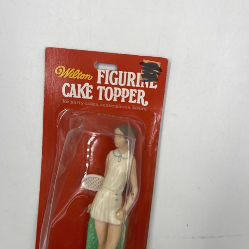 Vtg Wilton Cake Topper Tennis player with Racket. 1975 New In Package - Picture 3 of 4