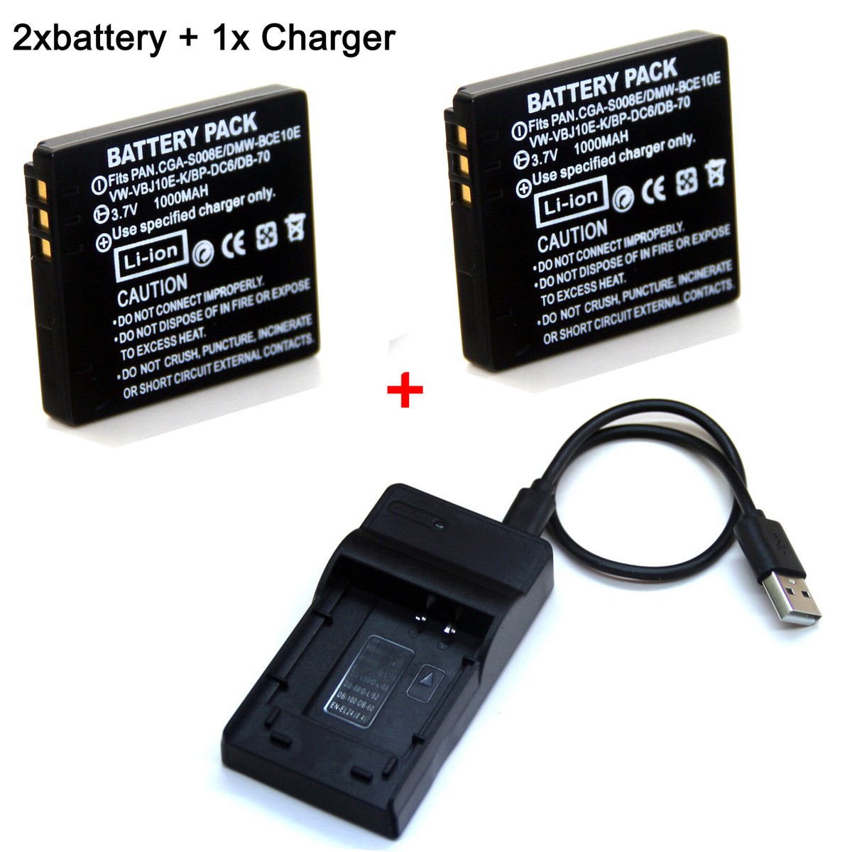 Battery / Charger For BCE10 Panasonic Lumix DMC-FX33 DMC-FX35 DMC