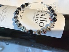 Wine Bottle Charm Prosecco Gin BEST BOSS Birthday Thank You *Secret Santa* Gift