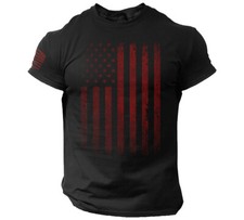 USA Vintage Flag T Shirt Red American Flag Patriotic Distressed