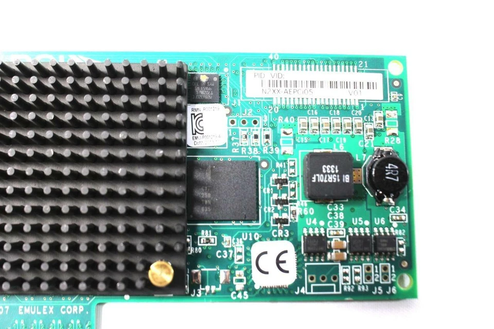 Cisco Emulex N2XX-AEPCI05 V01 Dual-Port 8Gb Fiber Channel Card w/2x 850nm SFP - Image 2 of 4