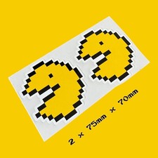 Pacman PAC Man X2 Classic 1980's Logo  Vinyl Sticker Decal Arcade Gaming Machine