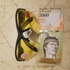 Z87 Womens Safety Glasses yellow Lens 2000 Venezuela bolivar currency LOT