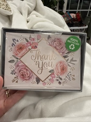Flower Thank You Note Cards Box Set51 Blank Clementine Paper Designer Floral NEW