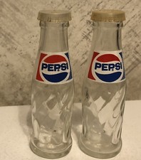 Vintage Glass Pepsi Cola Bottle Salt And Pepper Shakers Retro