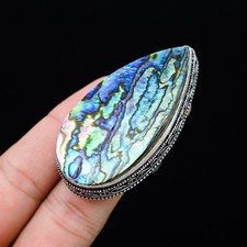 Abalone Shell Gemstone 925 Sterling Silver Ha...