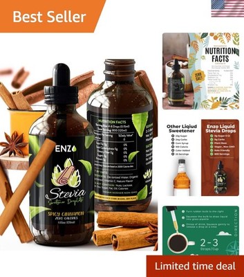 Enzo Liquid Stevia Drops Our Zero Calories Sweetener 4oz - 800 Servings/Bottl...