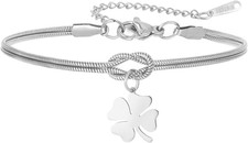 Braccialetto Da Donna Con Quadrifoglio E Nodo Infinito, in Acciaio Inox, per Ann