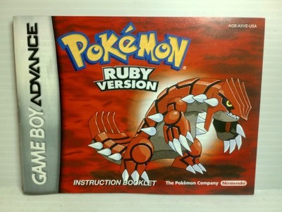 Pokemon Ruby Version (Gameboy Advance 2002) Instruction Booklet Only Very Good