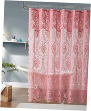 Lace Shower Curtain 72 x 72 with Attached 72"W x 72"L Pack of 1 Rose Pink