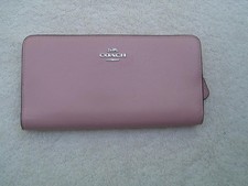 AUTHENTIC COACH PINK SMOOTH LEATHER SKINNY WALLET 68399E