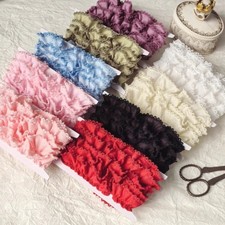 10Meters Ruffle Lace Trim 1.1inch Wide Frill Webbing Edge Multicolour for Lolita