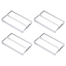 4Pcs Clear Acrylic Stand, 3.1" Square Card Holders with 1/8" Slot, 80 x 50 mm