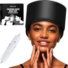 Electric Hair Steamer Cap Deep Conditioning Heat Hat Afro Hair UK Plug Black