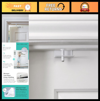 2 Pack Child Safety Door Top Lock - Secure Interior & Exterior Doors, Dual-Sided