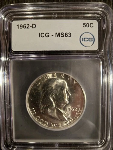 1962-D Franklin Silver Half Dollar 50c ICG MS63 - Denver