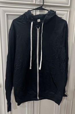 Fruit of the Loom Size M Black Full Zip Sofspun Hoodie Jersey 100% Cotton (NEW)
