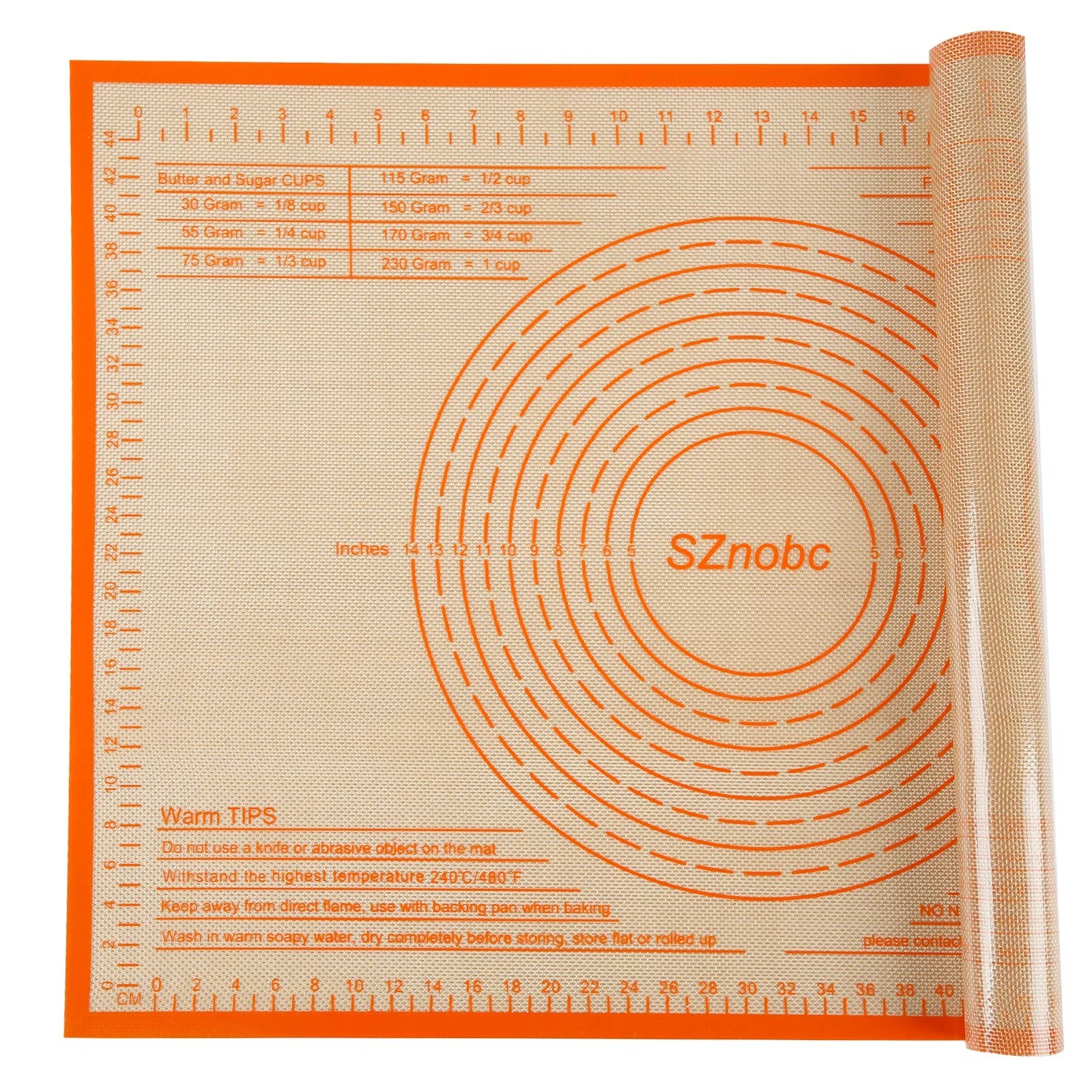Non-slip Silicone Pastry Mat 28X20 inches Baking Mat with Measurement, Perfec...