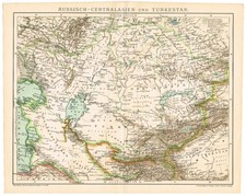 Uzbekistan Dushanbe Kazakhstan  Kyrgyzstan Russia  Samarkand Almaty 1895 MAP