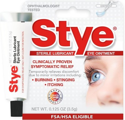 Stye Sterile Lubricant Eye Ointment, Ophthalmologist Tested Dry Eye Relief, 0.12