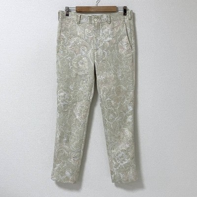 COMME DES GARÇONS Glitzer Jacquard Allover Print Tapered Slacks Größe M Damen