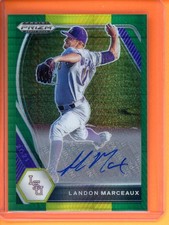 Landon Marceaux Autographs Hyper Green & Yellow 2021 Prizm Draft Picks #PDP80