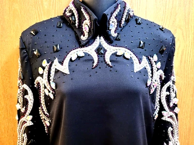WESTERN PLEASURE SHOW SHIRT JACKET HORSEMANSHIP SHOWMANSHIP CUSTOM L/XL - Photo 1/4