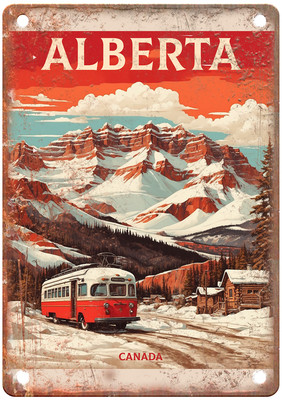 Vintage Alberta Canada Retro Look Travel Poster Metal Sign T2841