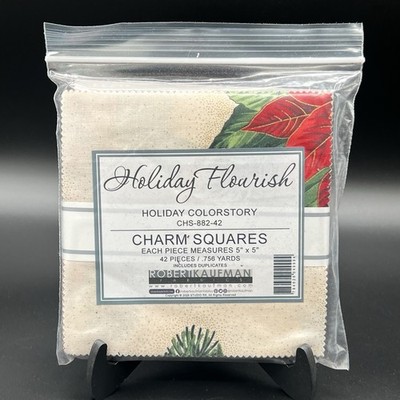 Robert Kaufman Holiday Flourish Charm Squares Pack Holiday Colorstory CHS-882-42