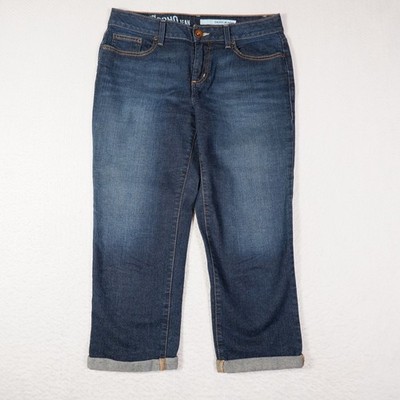 DKNY Soho Women's Jeans Capris Sz 8 Cuffed Dark wash Mid Rise