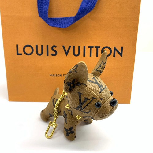 Louis Vuitton Brown Dog Keychain  LV Limited Edition French Bulldog Bag Charm