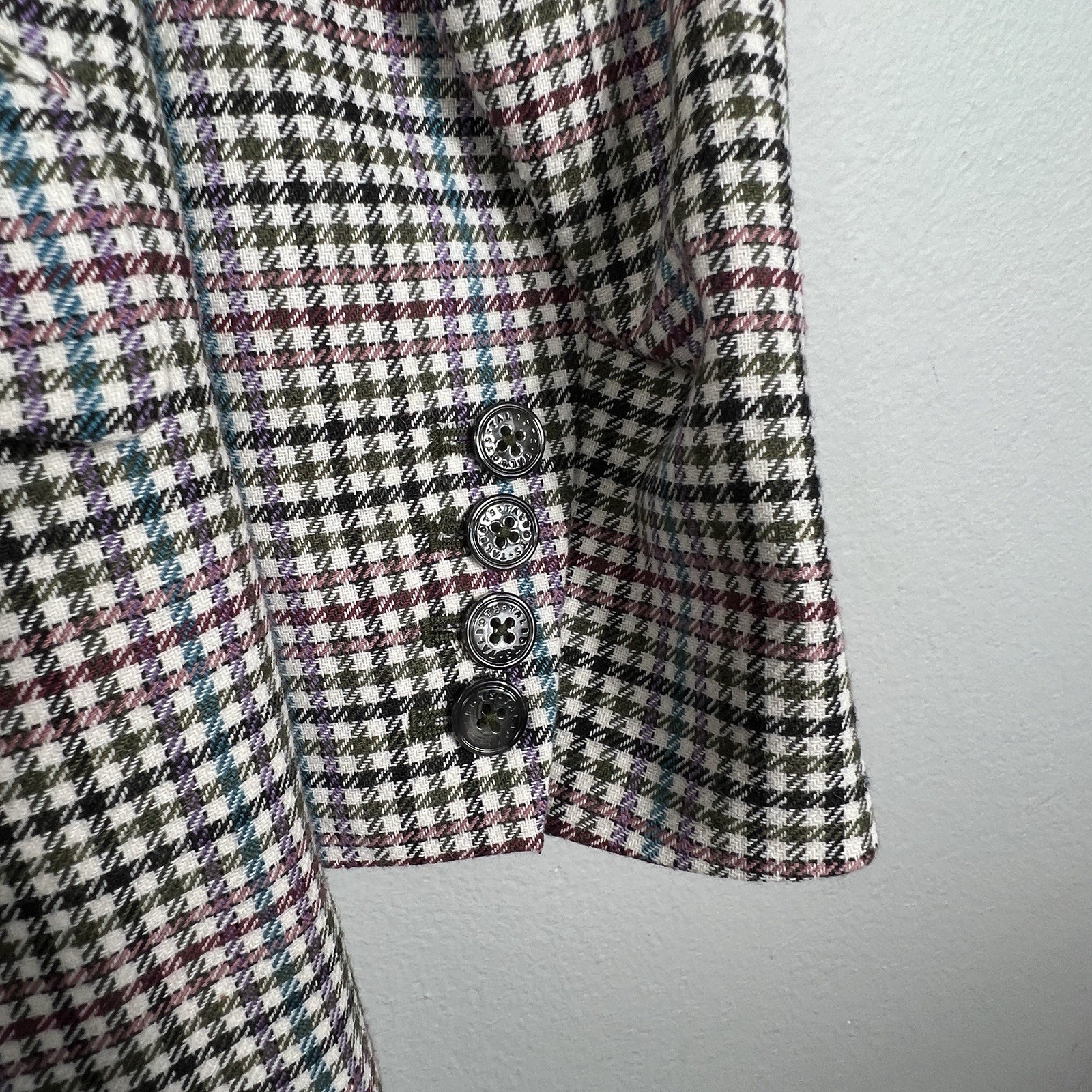Talbots Plus Blazer Multicolor Houndstooth Cotton… - image 5