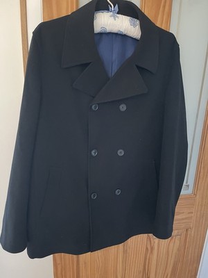 Schwarzer zweireihiger Mantel Herren XL 44 -46  von M&S