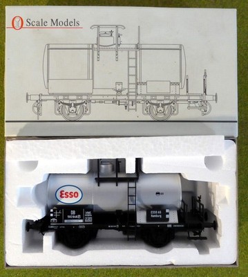 0 Scale Models 480 52 Kesselwagen ESSO EP III  m. Bremserhaus Spur 0 Neuw in OVP