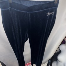 Y2K Juicy Couture Velour Track pants Sweatpants Velvet Blue L