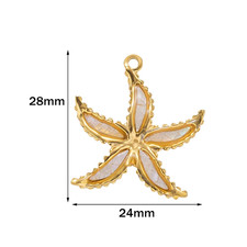 2Pcs Ocean Series 304 Stainless Steel Shell Charms for DIY Jewelry Making Gold