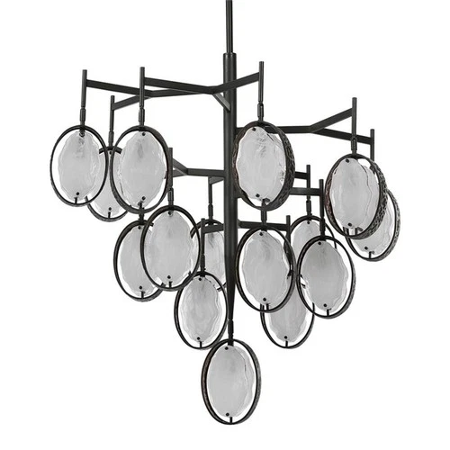 Uttermost Maxin 15-Light Steel and Glass Large Chandelier in Bronze/Black - Picture 5 of 7