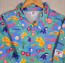 BDA SPORTS x CHICAGO CUBS Mens Tropical Hawaiian Shirt Size XL Short Sleeve