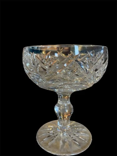 Waterford (2) Crystal Champagne/Sherbet Coupe Glasses, Vintage, 4.75” Tall