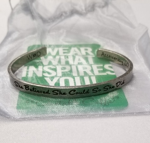 Whitney Howard Designs She Believed She Could Quotable Cuff Bracelet 2.5